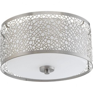 Progress Lighting Mingle 1-Light LED Flush Mount, Brushed Nickel, Etched Parchment Glass Shade - 1 of 4