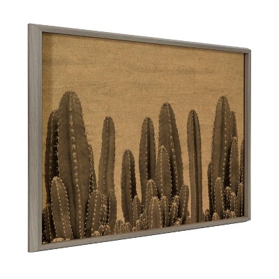 24" x 32" Blake Looking Sharp Cactus Framed Printed Wood by the Creative Bunch Studio Gray - Kate & Laurel All Things Decor