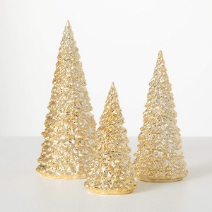 6.25"H, 8"H and 10"H Sullivans Gold Tree - Set of 3, Christmas Decor, Gold - 1 of 4