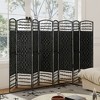HOMCOM 8 Panel Room Divider, Folding Privacy Screen, 5.6' Room Separator, Wave Fiber Freestanding Partition Wall Divider, Black - 2 of 4