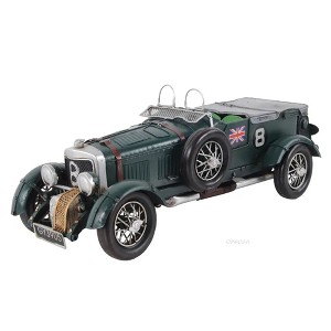 Old Modern Handicrafts 1930 Bentley Blower 4.5L LeMans Car Model – Handcrafted Iron Collectible, 13.5" Long, Bottle Green Finish - 1 of 4