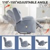 34"W Swivel Rocker Recliner Chair Accent Chair with Lumbar and Neck Support Pillow, USB and Type-C Ports, Blue/Beige/Grey-ModernLuxe - 2 of 4