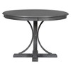 CAVINAS Round Dining Table Set for 4 Round Table with Curved Trestle Style Table Legs 4 Upholstered Chairs for Dining Room - 2 of 4