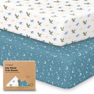 KeaBabies 2pk Isla Fitted Crib Sheets for Boys, Girls, Baby Crib Sheet, Fits Standard Nursery Crib Mattresses - 1 of 4
