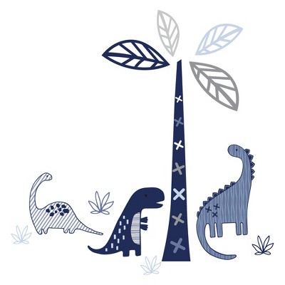 Lambs & Ivy Baby Dino Nursery Blue/Gray Dinosaur and Tree Wall Decals/Stickers