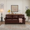 PU Leather Sofa with Nailhead Trim, Rolled Arms, and Rubber Wood Legs – Classic Upholstered Sofa Couch for Living Room - HABITRIO - 2 of 4