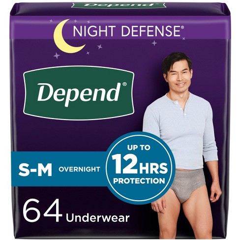 Depend Night Defense Incontinence Disposable Underwear For Men - Overnight  Absorbency - S/m - 64ct : Target