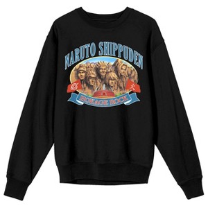 Naruto Shippuden Naruto Hokage Rock Crew Neck Long Sleeve Navy Fleece Adult Sweatshirt - 1 of 3