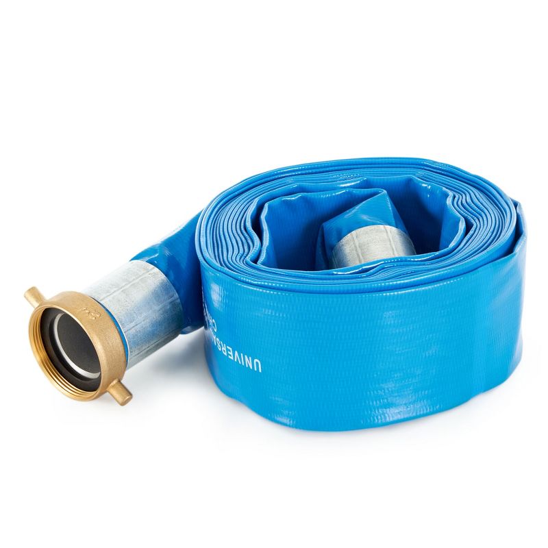 Apache 98138040 2 Inch Diameter 25 Foot Length 70 PSI Polyester-Reinforced PVC Lay Flat Pool Sump Pump Hose with Aluminum Pin-Lug Connection, (2 Pack), 3 of 7