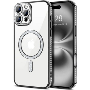 Entronix [Magnetic] Case Compatible with iPhone 16 Pro - [Clear Back] Luxury Diamonds - 1 of 4