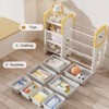 CAVINAS 4-Tier Kids Bookshelf with 8 Removable Storage Bins,Toy Storage Organizer with Lion Pattern,Modern Book Shelves for Bedroom,Playroom,White - 3 of 4