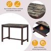 3-Piece Modern Dining Set with Faux Marble Table & 2 Stools, Space-Saving with Storage Drawers, Upholstered for Small Spaces or Dining Room - 4 of 4
