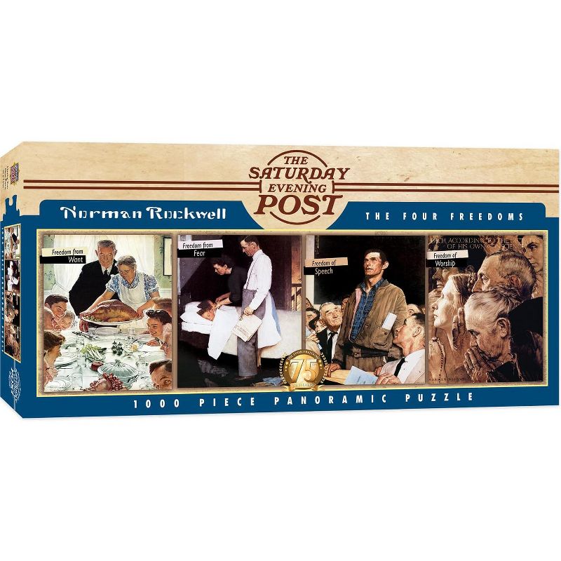 MasterPieces Inc Norman Rockwell The Four Freedoms 1000 Piece Panoramic Jigsaw Puzzle, 1 of 4