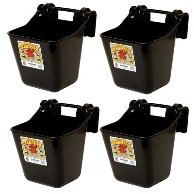 Little Giant HF12BLACK Heavy Duty 12 Quart Mountable Plastic Hook Over Feeder, Black (4 Pack)