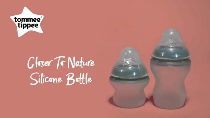 Tommee Tippee Closer to Nature Silicone Baby Bottle - 5oz - 2pk, 2 of 10, play video