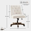 CAVINAS Modern Swivel Office Desk Chair, Upholstered Armless Office Chair, Chenille Fabric Adjustable Height Computer Chair with Wheels - 2 of 4