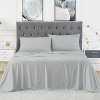 King Cooling Bamboo Rayon Bed Sheets, 4-Piece Set for Hot Sleepers, Moisture-Wicking, 16" Deep Pocket Fitted Sheet, Flat Sheet & 2 Pillowcases - 2 of 4