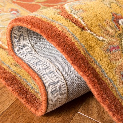 Classic Elegance Hand-Tufted Wool Area Rug in Rich Red, 6' x 9'