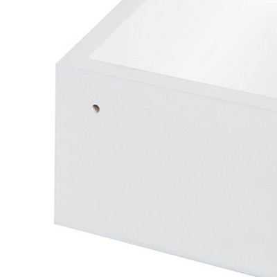 White Wood Floating Corner Wall Shelf Set