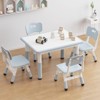 Kids Table and Chair Set, Height Adjustable Toddler Table and 4 Chairs Set for Ages 2-10, Non-Slip Legs, Children Activity Table - 2 of 4
