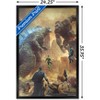 Trends International Justice League vs. Godzilla vs. Kong - Street Battle Framed Wall Poster Prints - 3 of 4