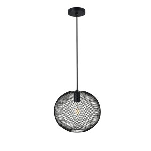 Elegant Lighting Gene 1-Light Black Pendant with Clear Glass Globe - 1 of 4