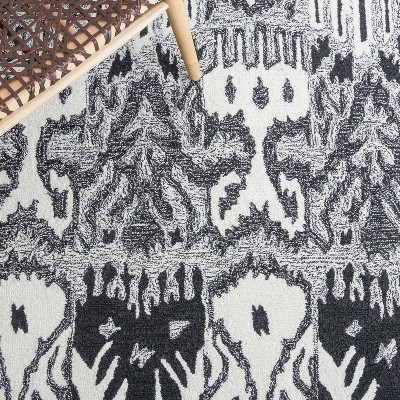 Bohemian Bliss Black & Ivory Hand-Tufted Wool Area Rug 8' x 10'