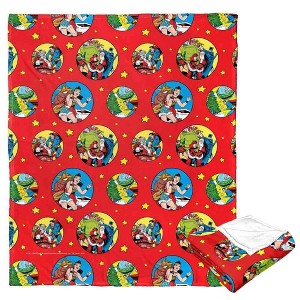 Warner Bros. Justice League Heroic Holiday Helpers Silk Touch Throw Blanket 50x60 Inches - 1 of 4