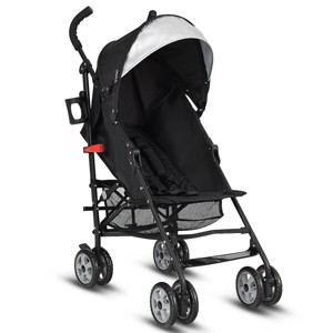 Infans Baby Lightweight Stroller, Compact Travel Stroller, Adjustable Backrest & Canopy, Foldable Umbrella Stroller for Toddlers, Black - 1 of 4