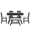 Counter Height Dining Set with Storage Shelf,6 Piece Kitchen Table Set Includes Bench and 4 Chairs-The Pop Home - 3 of 4