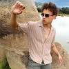 Campus Sutra Men Men's Peanut Brown Striped Knit Oversized Shirt - 2 of 4