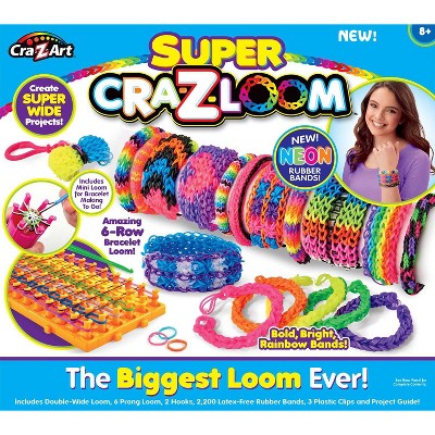 Cra-Z-Loom Metallic Madness - Blue - Rubber Band Bracelet Loom & Hook