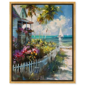 Art Remedy Local Beach House Colorful Coastal Wall Art Framed - 1 of 4