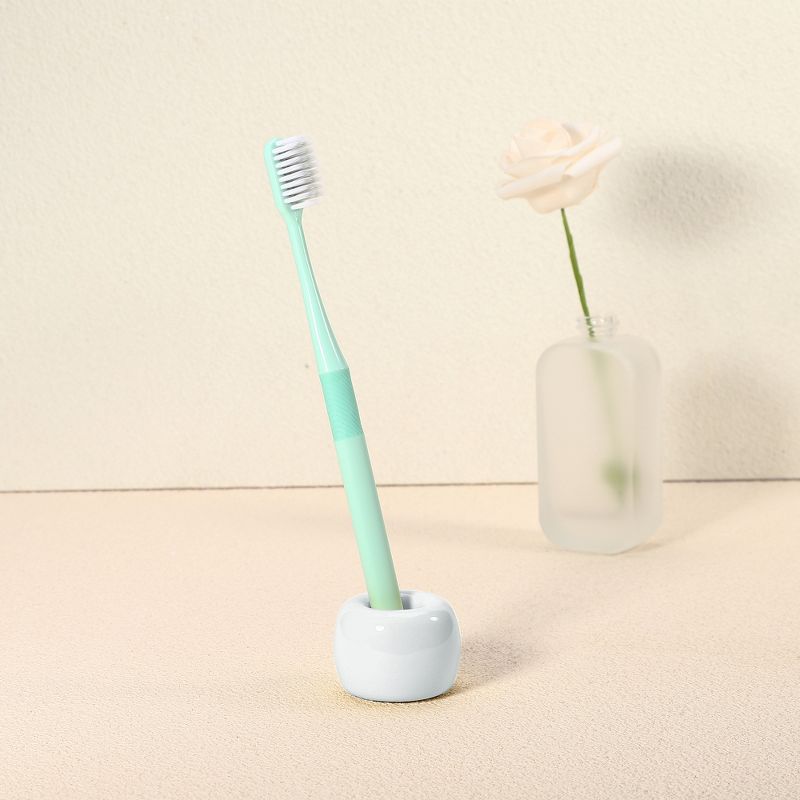 Unique Bargains Bathroom Round Mini Ceramic Toothbrush Holder 1.65"x1.18", 4 of 7