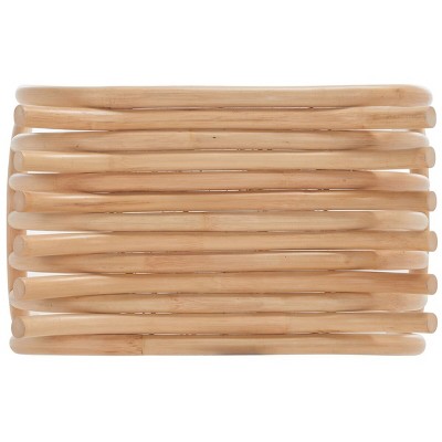 Natural Curved Rattan Stool with Organic Minimalist Design