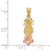 Black Bow Jewelry 14k Rose and Yellow Gold Pineapple Plumeria Pendant - 4 of 4