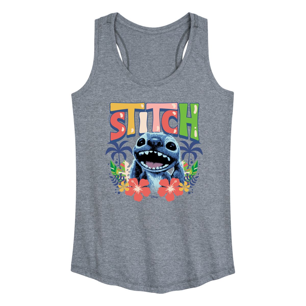 Women's - Lilo & Stitch - Stitch Hawaiian Frame Graphic Racerback Tank