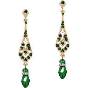 1920s Vintage Wedding Pearl Dangle Drop Earrings Art Deco Gatsby Earrings - 1 of 4