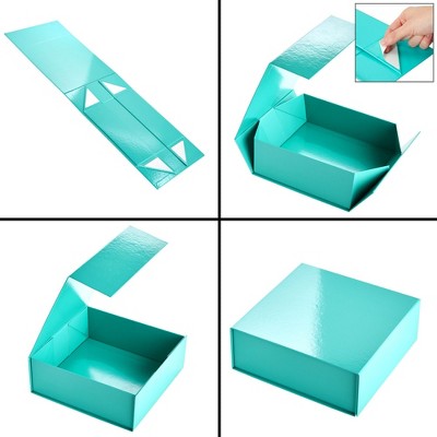 Glossy Teal Magnetic Gift Boxes for Weddings and Parties