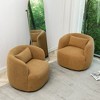 KINWELL 34" Wide Boucle Fabric Upholstered Swivel Armchair (Set of 2) - 4 of 4