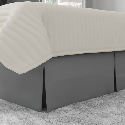 Gray King Polyester Split Corner Tailored Bed Skirt