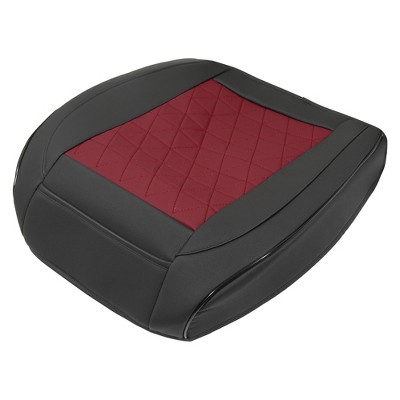 X AUTOHAUX Universal Front Car Seat Cushion Cover Protector Comfortable Pad PU Leather Black Red