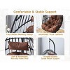Gulches Grey  Indoor/outdoor Outdoor Egg Swing Chair with Stand Wicker Rattan Hanging Chair - 4 of 4