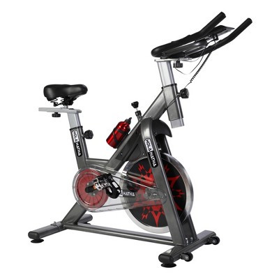 HolaHatha HH0185 Indoor Home Gym Equipment Cycling Strength Training Exercise Spin Bike with 33 Pound Flywheel and Adjustable Handlebars