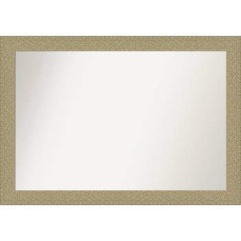 40" x 28" Non-Beveled Mosaic Bathroom Wall Mirror Gold - Amanti Art