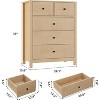 COZONY Tall 5-Drawer Dresser, Modern Wooden Storage Cabinet with Metal Knobs, Double Chest Dresser for Bedroom Entryway Hallway - 2 of 4