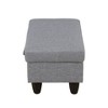DOMETOUR 28.5" Gray Linen Upholstered Ottoman - Modern Footrest or Accent Bench for Living Room, Bedroom, or Entryway - 4 of 4