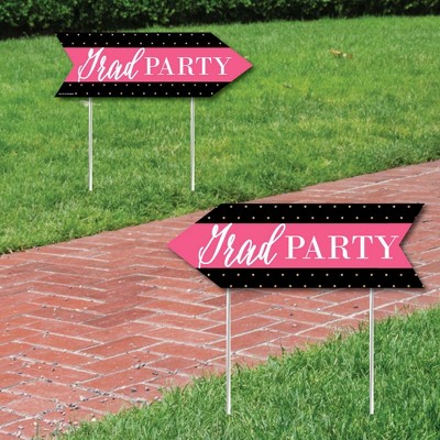 Big Dot of Happiness Dream Big - Graduation Party Sign Arrow - Double Sided Directional Yard Signs - Set of 2