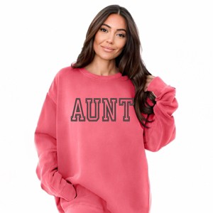 Simply Sage Market Embroidered Aunt Outline Garment Dyed Sweatshirt - 1 of 4