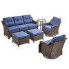 Gymojoy Outdoor Sofa Swivel Chair Ottoman with Coffee Table Patio Funiture Set - 2 of 4